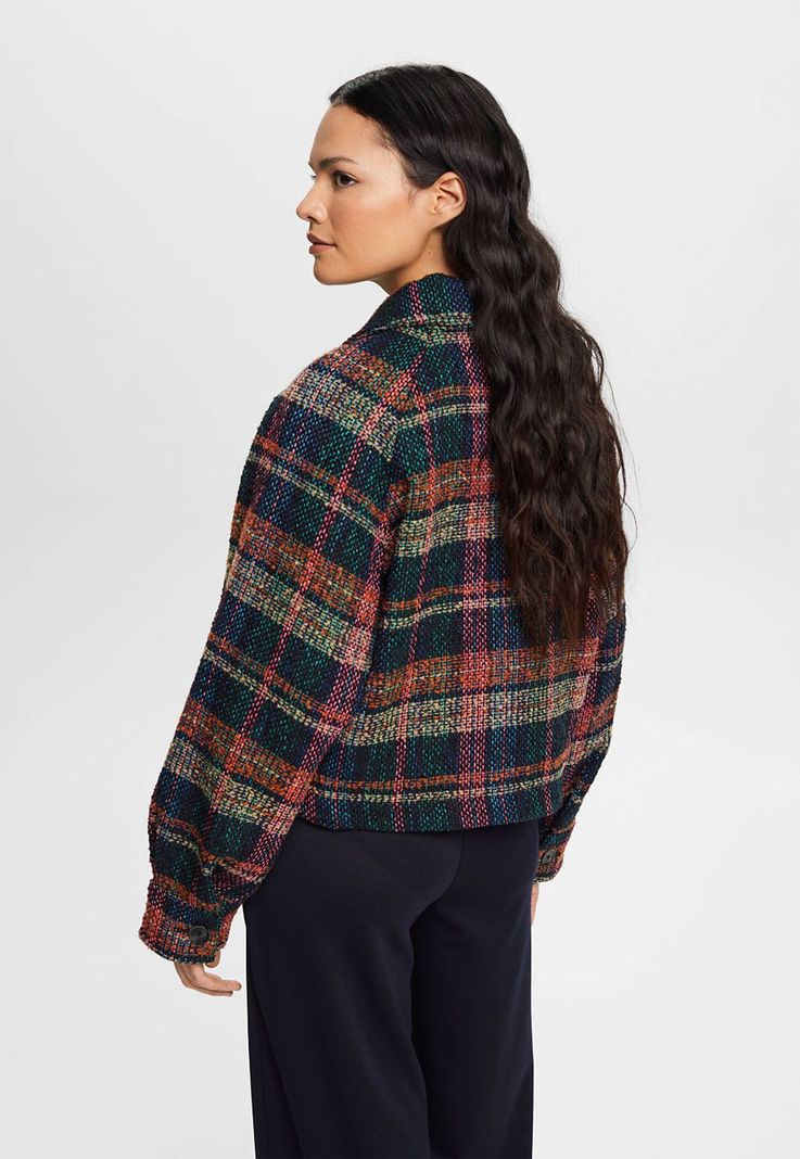 Chaqueta tweed gruesa tejido escoces Esprit-1