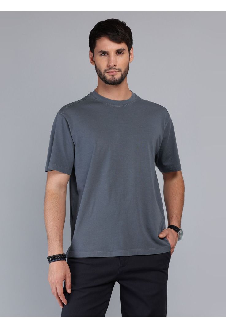 Polera Lisa Stone Wash Regular Fit Gris Oscuro Arrow PO33074GO S