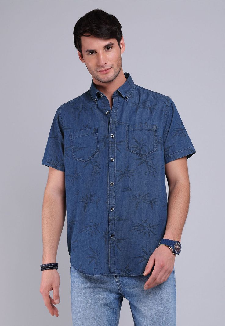 Camisa Denim Manga Corta Soviet BVSHF20NB-0