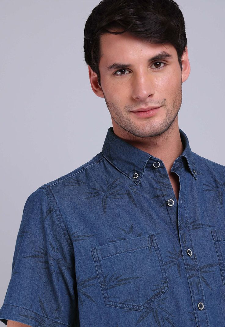 Camisa Denim Manga Corta Soviet BVSHF20NB-2