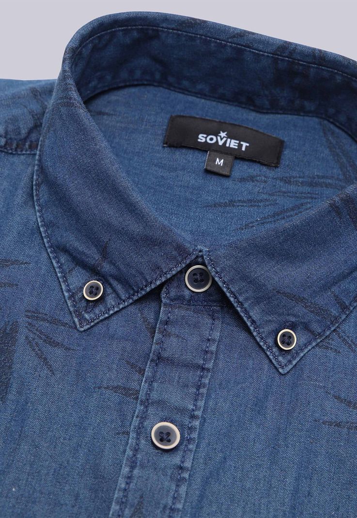 Camisa Denim Manga Corta Soviet BVSHF20NB-5