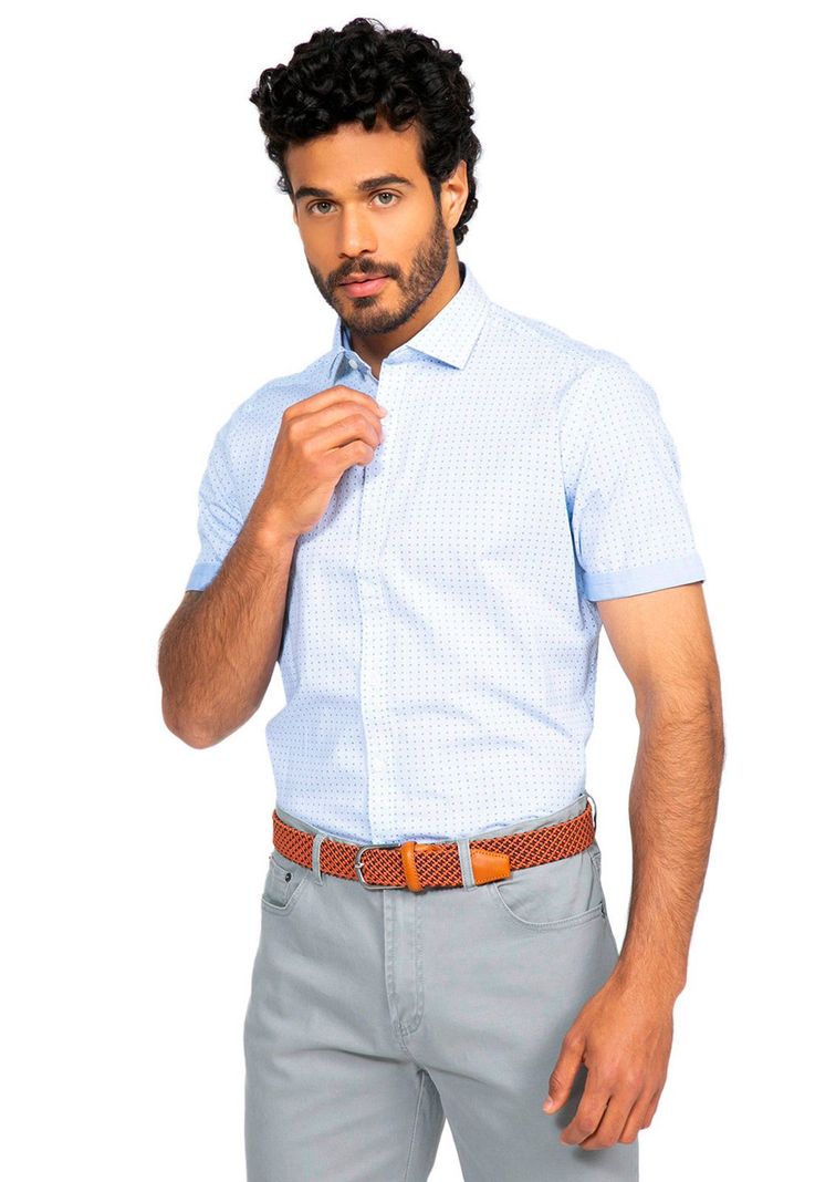 Camisa Manga Corta Celeste