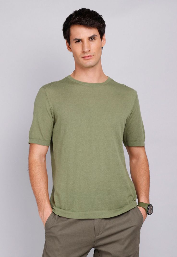 Polera Tejida Cuello Redondo Arrow PO32046OL Verde Olivo S