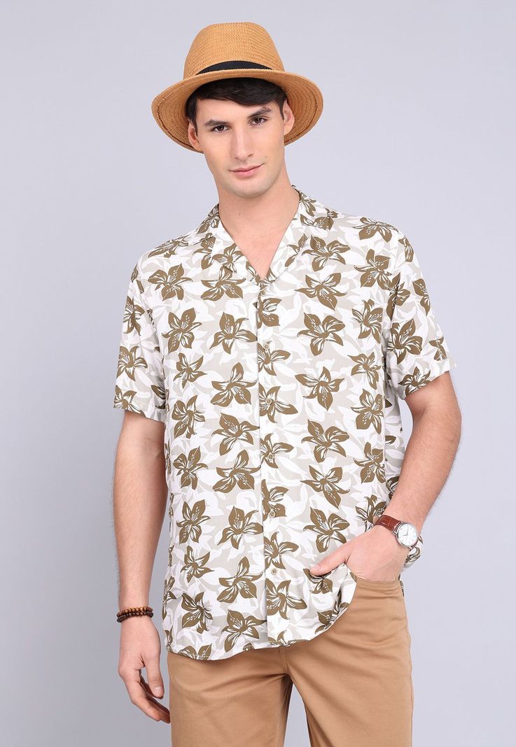 Camisa Flores Manga Corta Guy Laroche GLBVF15VE-0