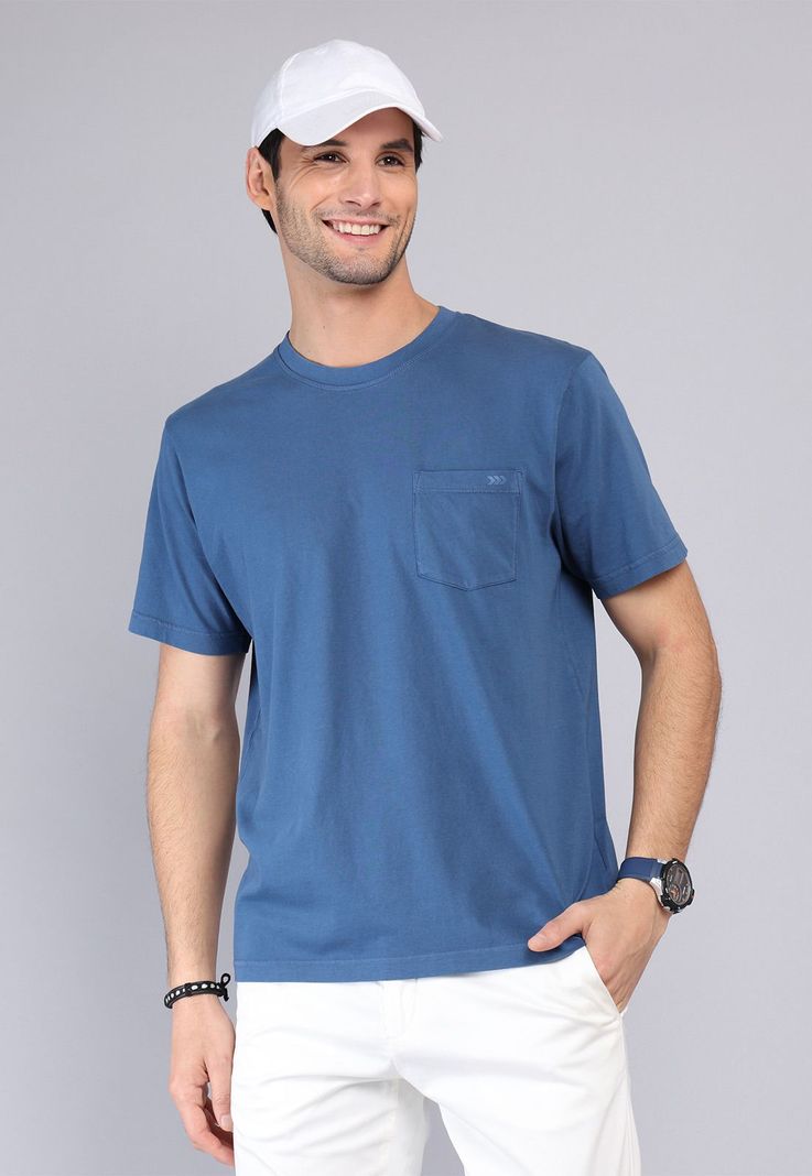 Polera Cuello Redondo Stone Wash Arrow PO32016AZ Azul S