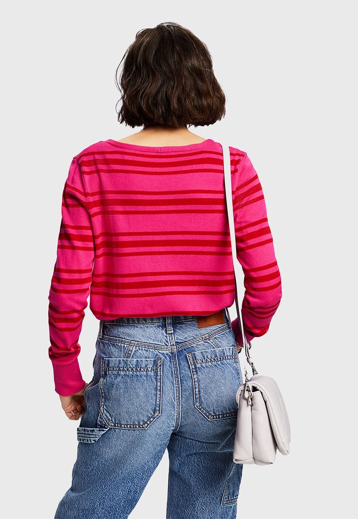 Sweater A Rayas De Algodón Mujer Esprit 994EE1I305-1