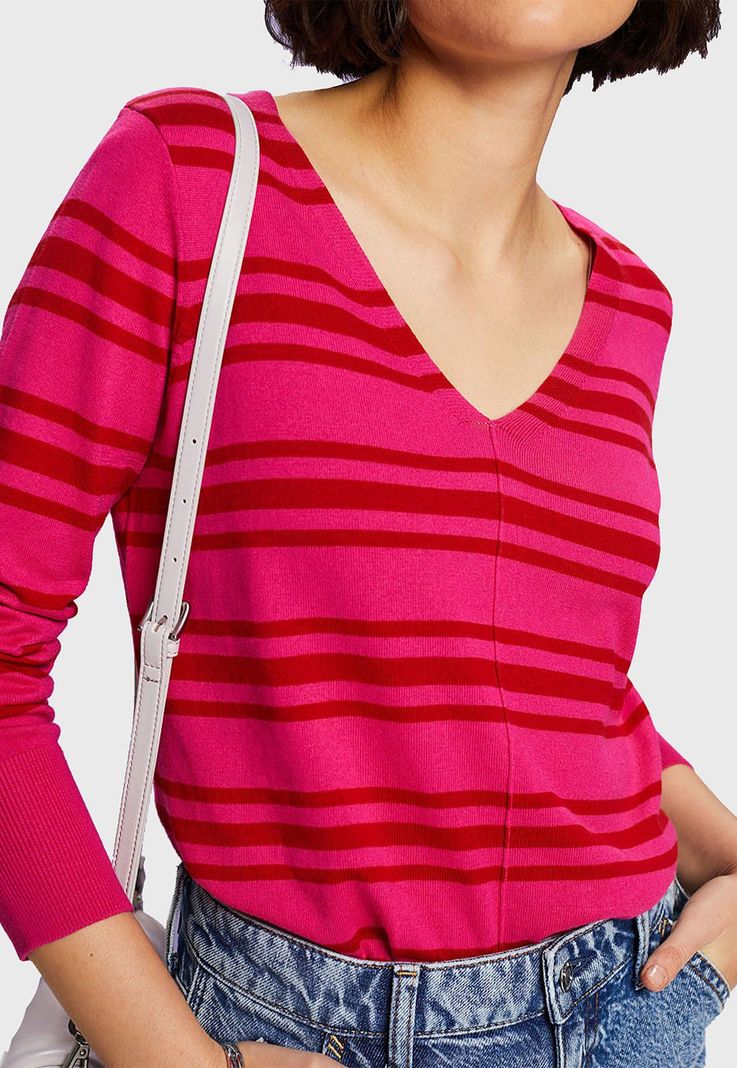 Sweater A Rayas De Algodón Mujer Esprit 994EE1I305-3