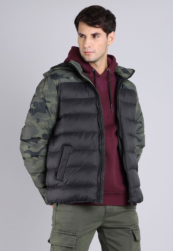 Parka Bicolor con Capucha Hombre Soviet SPKH701NE-0