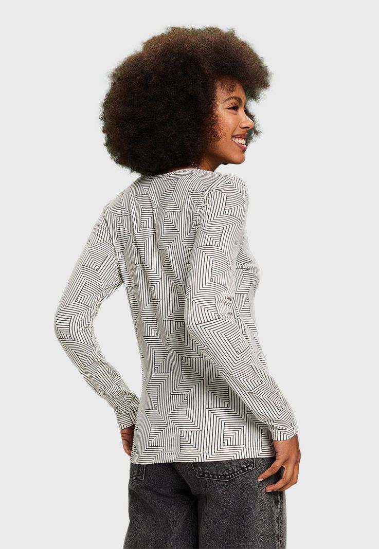 Polera De Manga Larga De Algodón Mujer Esprit-1