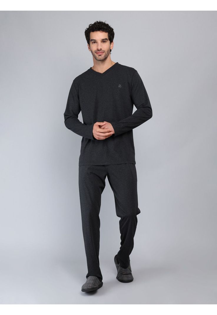 Pijama Largo Regular Fit Gris Oscuro Piero Butti PBCIP02GO S