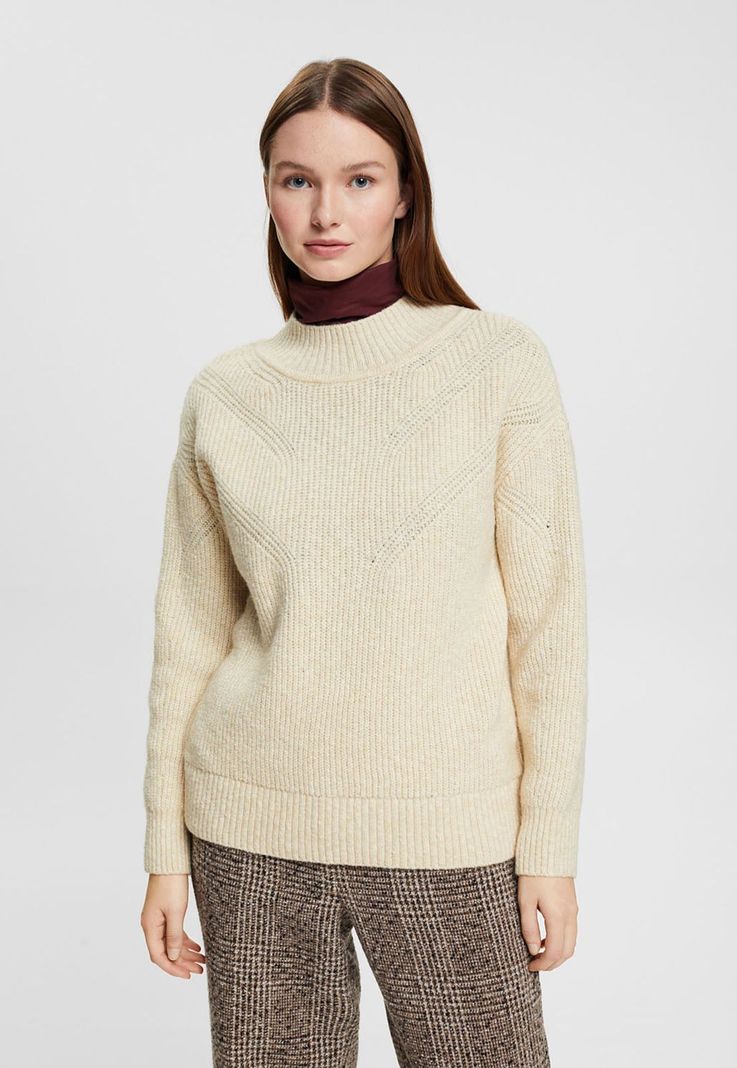 Sweater De Punto Mouliné Mujer Esprit-0