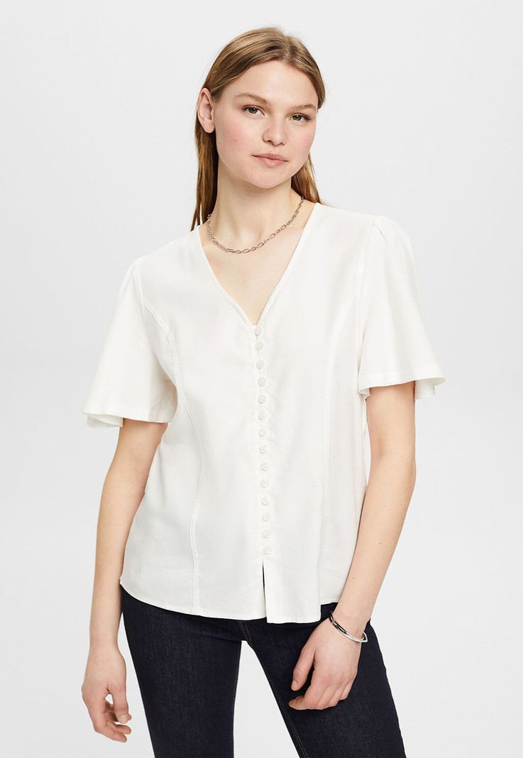 Blusa Ajustada A La Cintura Mujer Esprit-0