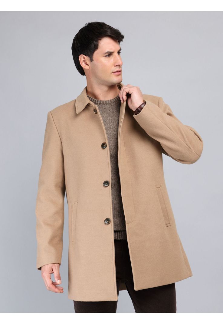 Abrigo Recto Liso Regular Fit Beige Arrow AB33001BE S