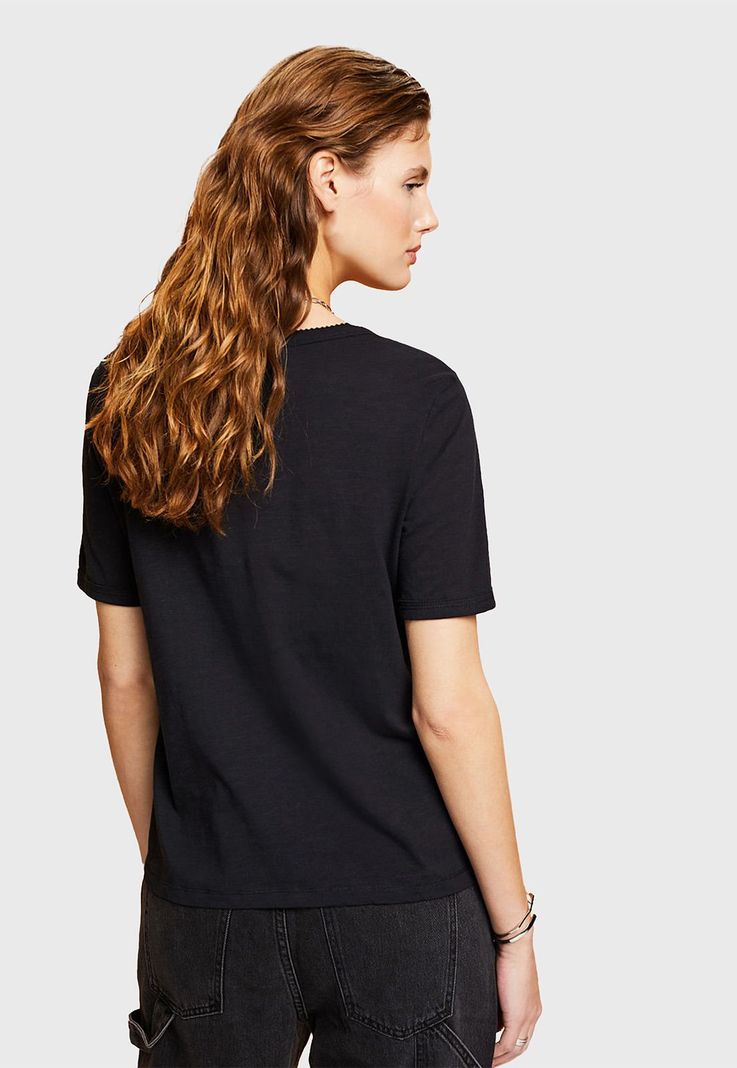 Polera de Algodón con Escote en U Mujer Esprit 033EE1K326-1