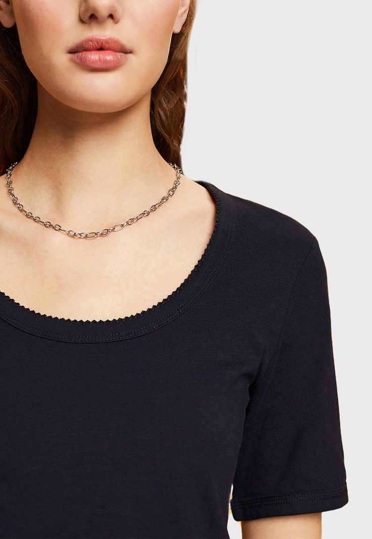 Polera de Algodón con Escote en U Mujer Esprit 033EE1K326-2