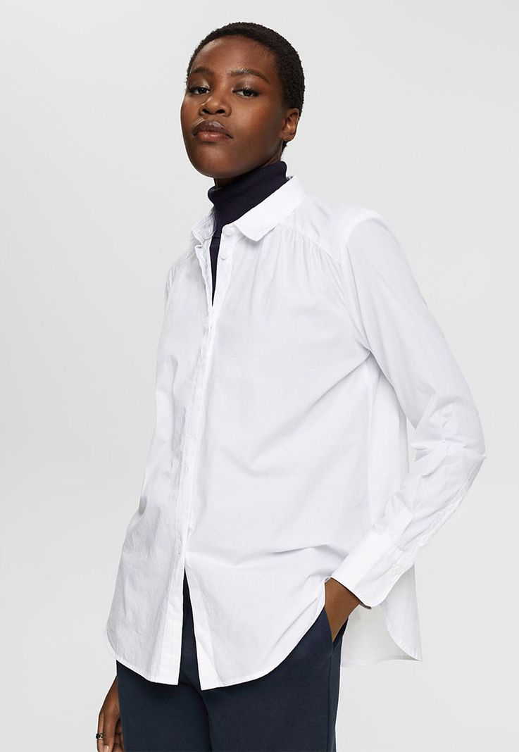 Blusa Camisera De Algodón Ecológico Mujer Esprit 122EE1F302-0