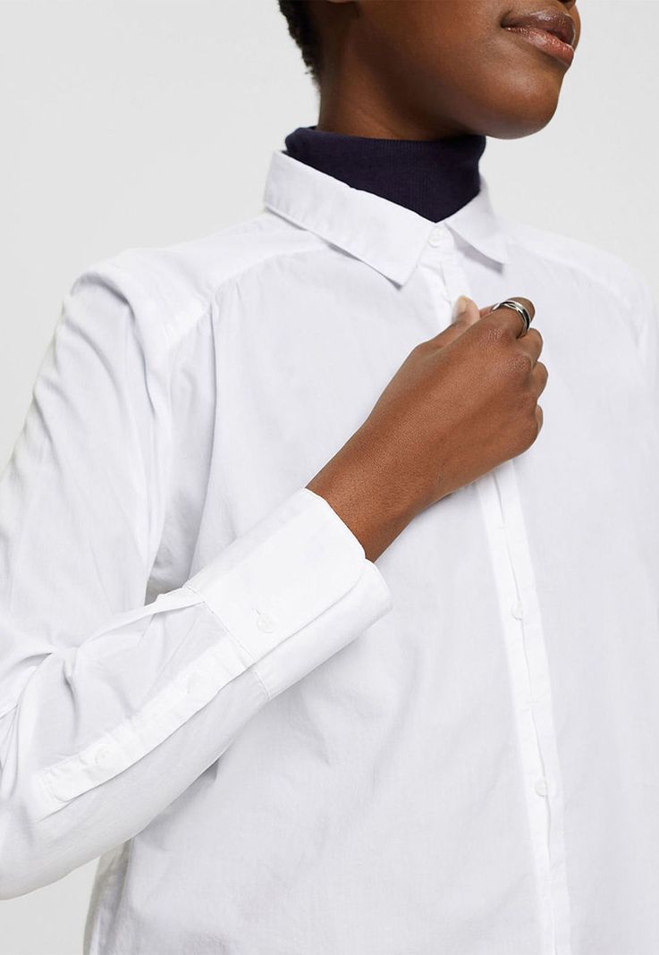 Blusa Camisera De Algodón Ecológico Mujer Esprit 122EE1F302-2