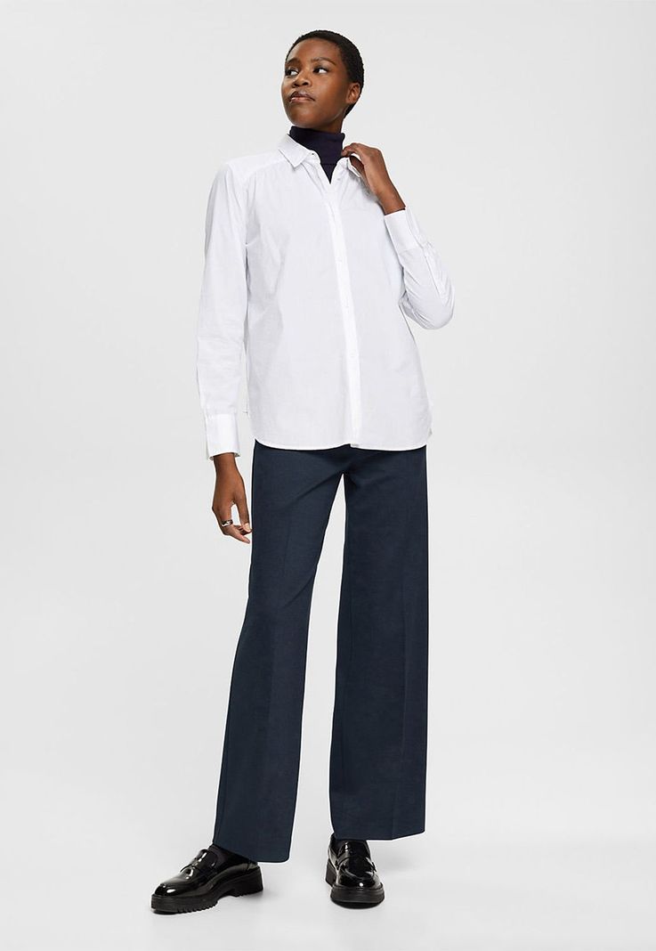 Blusa Camisera De Algodón Ecológico Mujer Esprit 122EE1F302-3