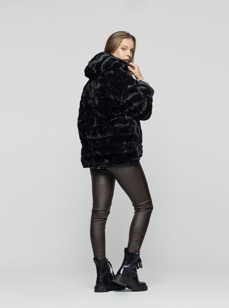 Parka Reversible Mujer Orian Negro Lineatre-3
