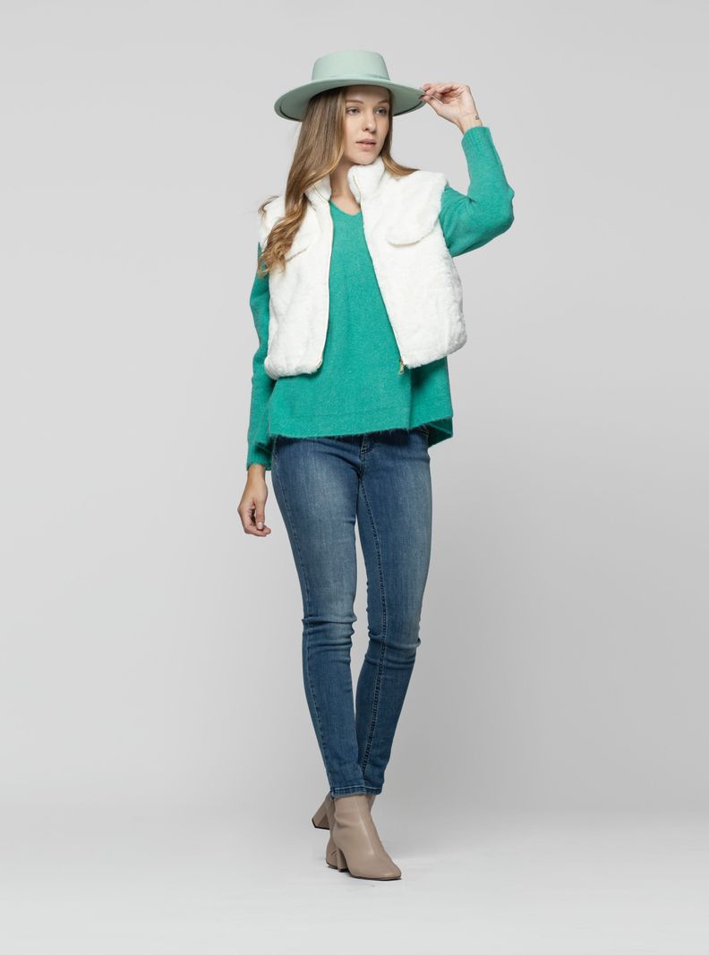 Gillet Mujer Naida Crudo Lineatre-0