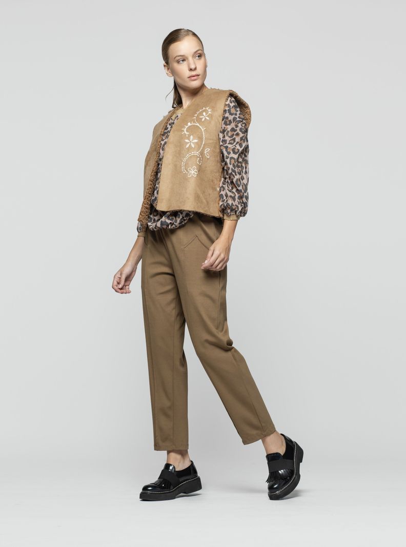 Gillet Mujer Ciria Camel Lineatre-2