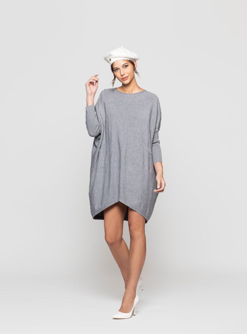 Vestido Mujer Tirza Gris Lineatre-0