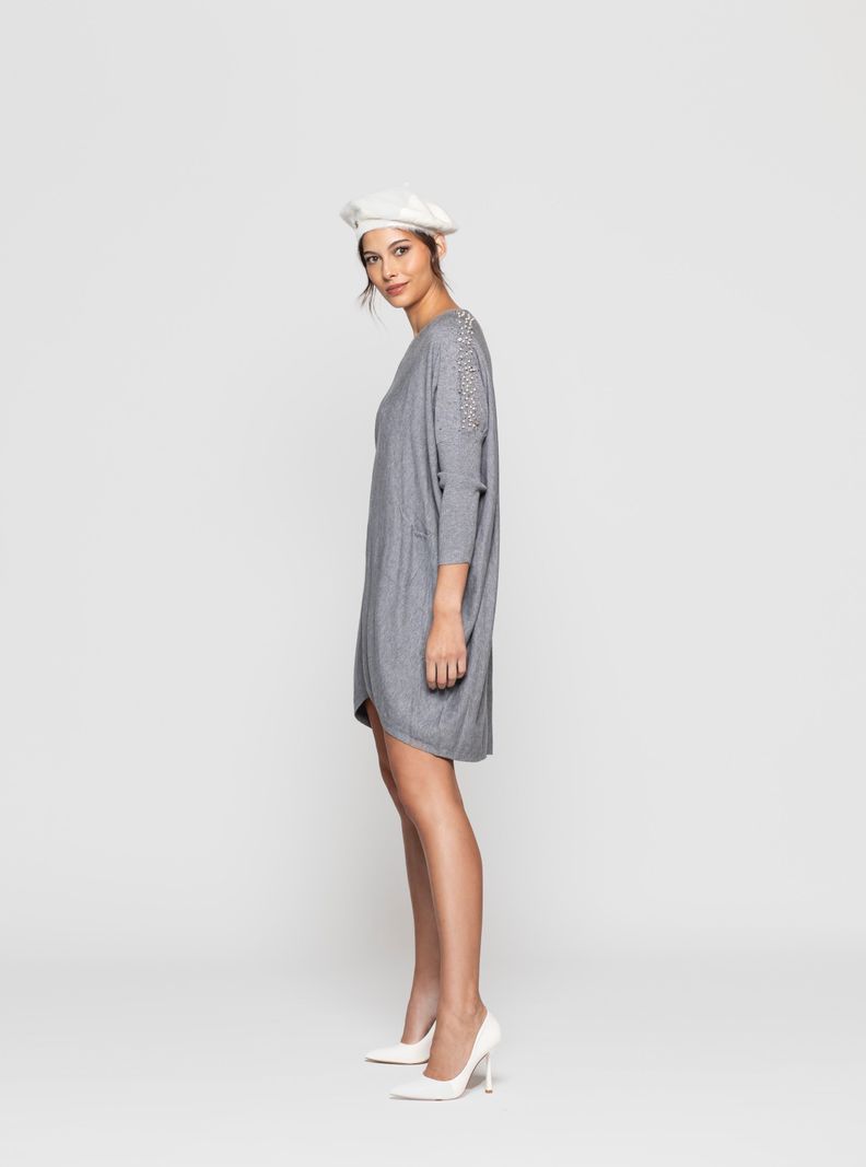 Vestido Mujer Tirza Gris Lineatre-1