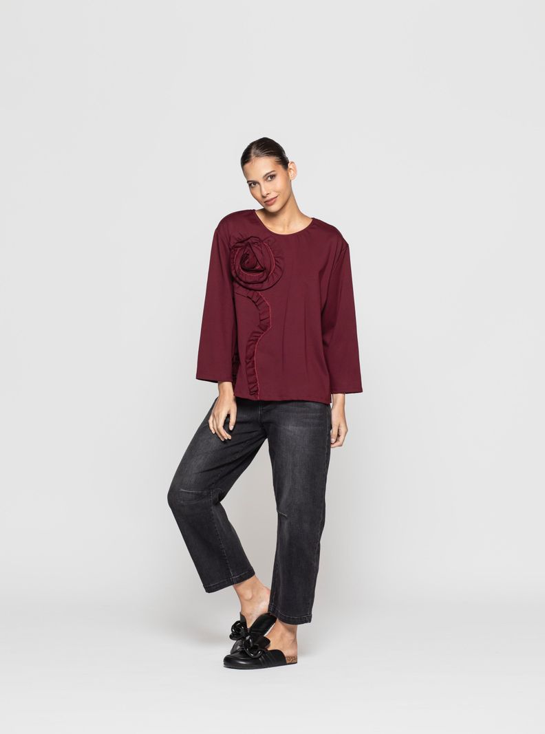 Polera Mujer Myra Burdeo Lineatre-0
