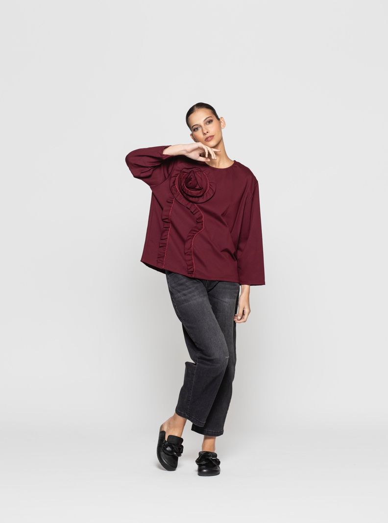 Polera Mujer Myra Burdeo Lineatre-2