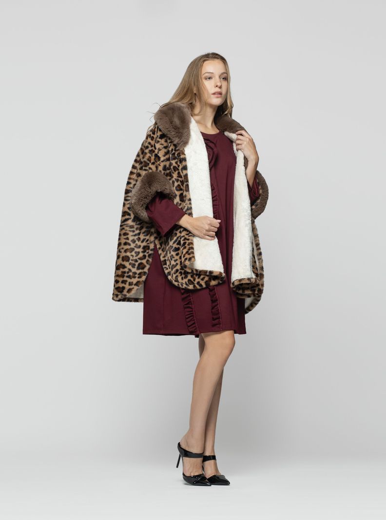 Poncho Mujer Serena Leopardo Lineatre-0
