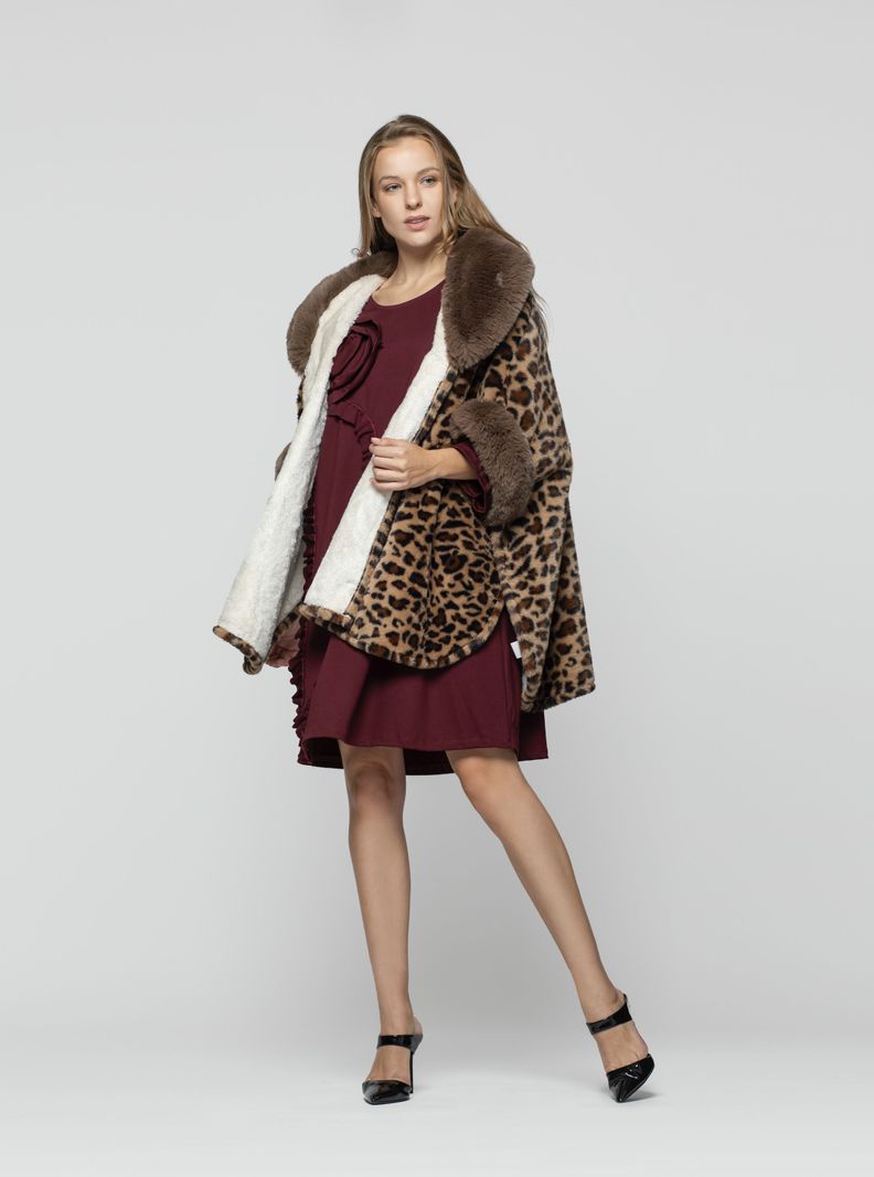Poncho Mujer Serena Leopardo Lineatre-2