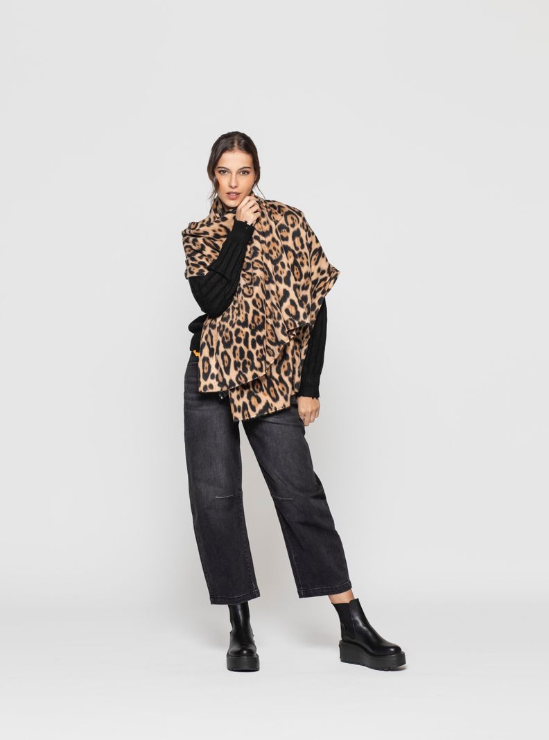 Echarpe Mujer Naelis Camel Lineatre-2