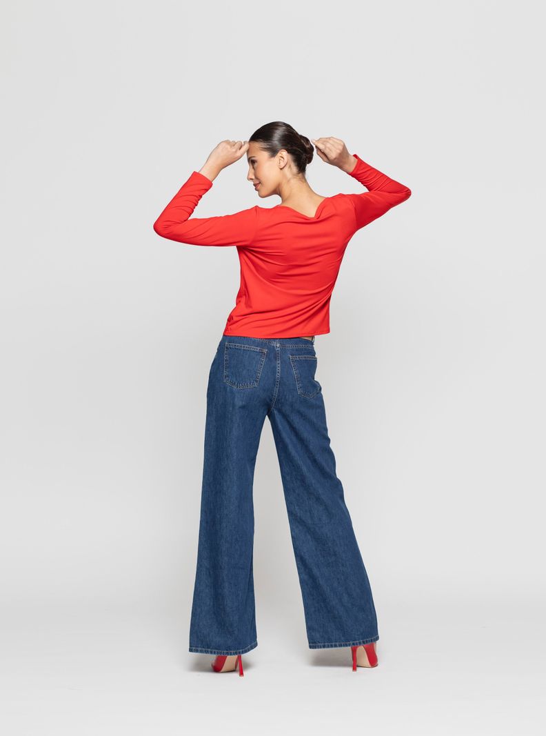 Polera Mujer Iris Rojo Lineatre-1