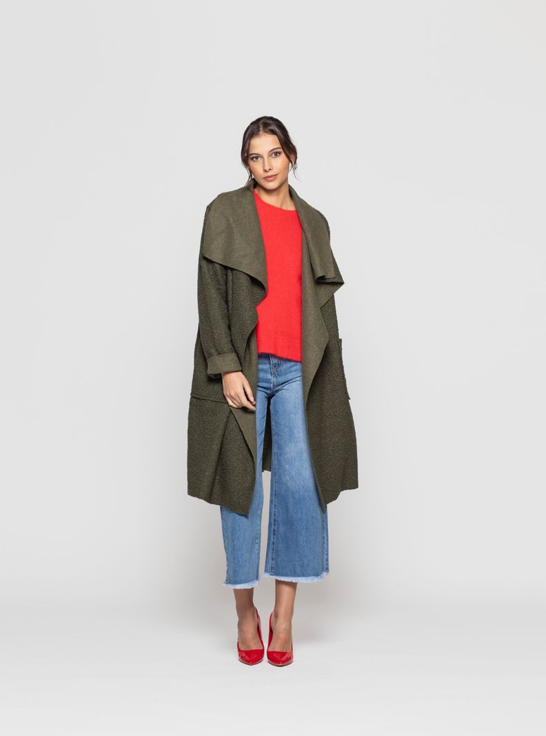 Abrigo Mujer Sofia Verde Oscuro Lineatre-1