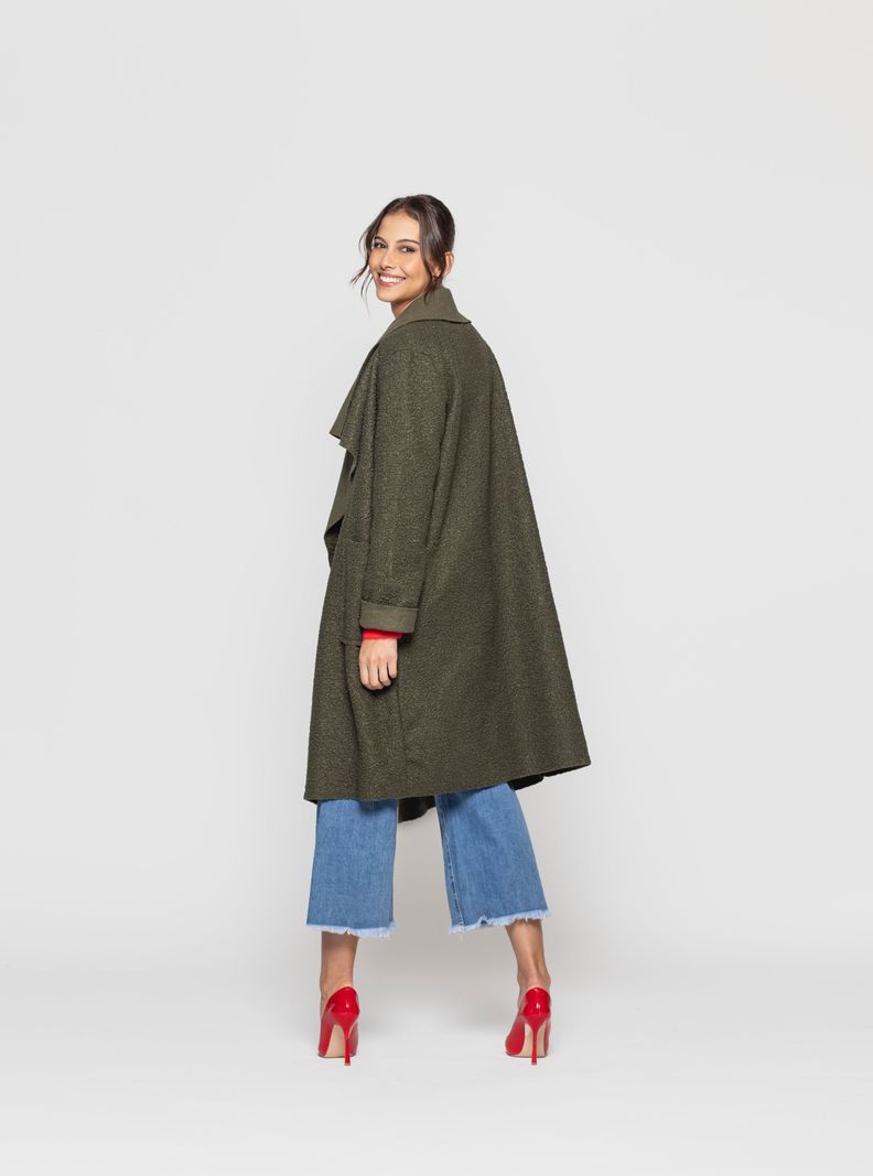 Abrigo Mujer Sofia Verde Oscuro Lineatre-2