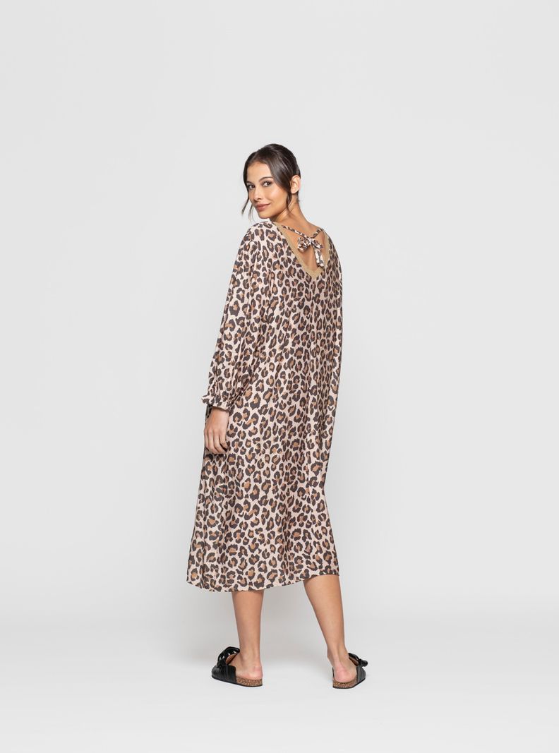 Vestido Mujer Rina Camel Lineatre-0