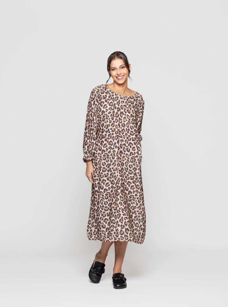 Vestido Mujer Rina Camel Lineatre-2