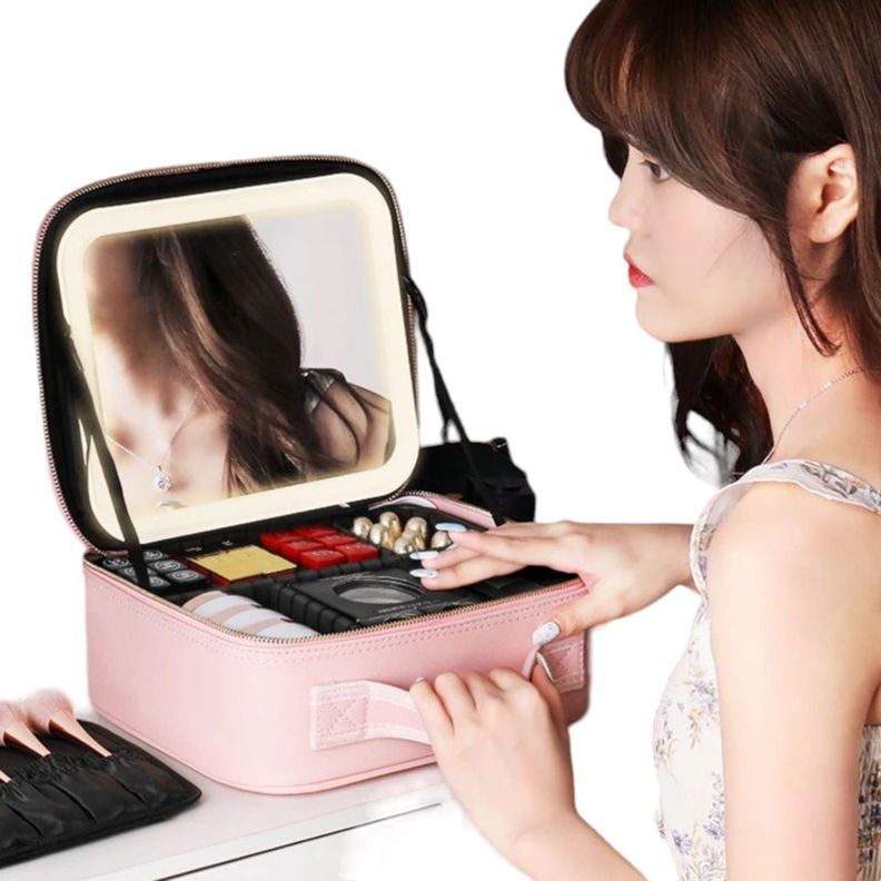 Maleta Cosmetiquero Organizador Con Luz Led-1