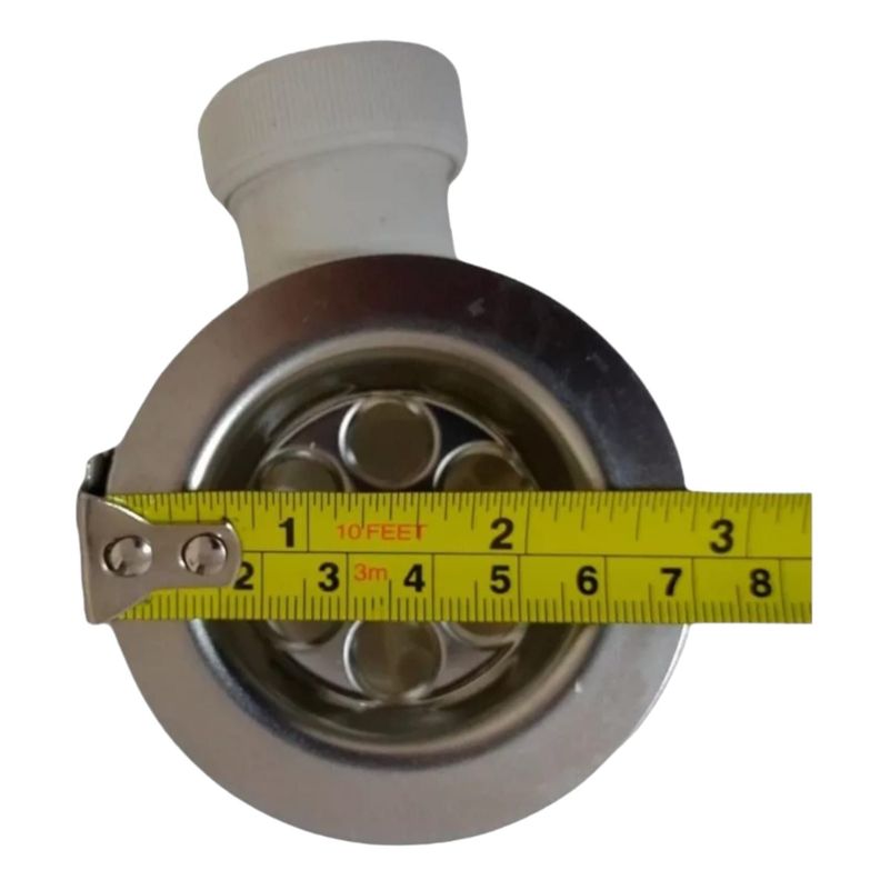Desagüe Plastico Lavaplatos 1 1/2 Con Tubo Rebalse Color Blanco-1