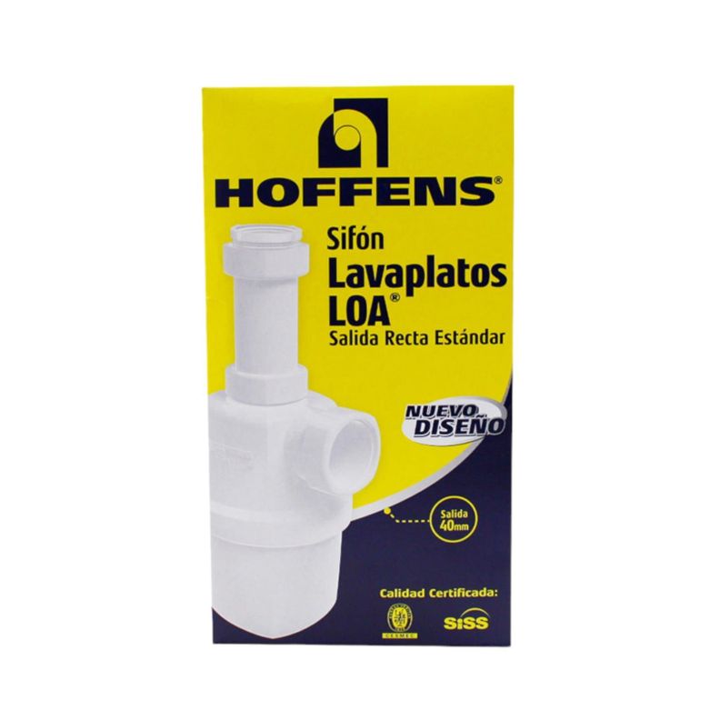 Sifón Lavaplatos Loa Salida Recta Entrada 1 1/2 Y 1 1/4-2
