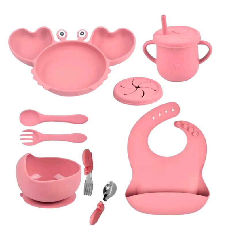 Set De Alimentación Silicona Antideslizante Para Bebés 10p-0