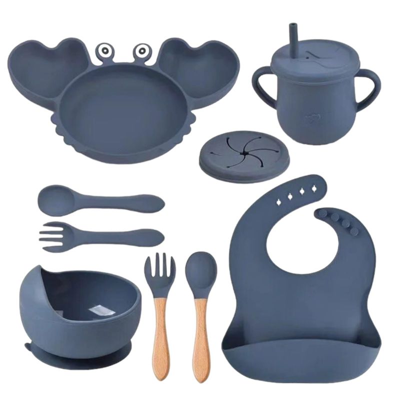 Set De Alimentación Silicona Antideslizante Para Bebés 10p-2