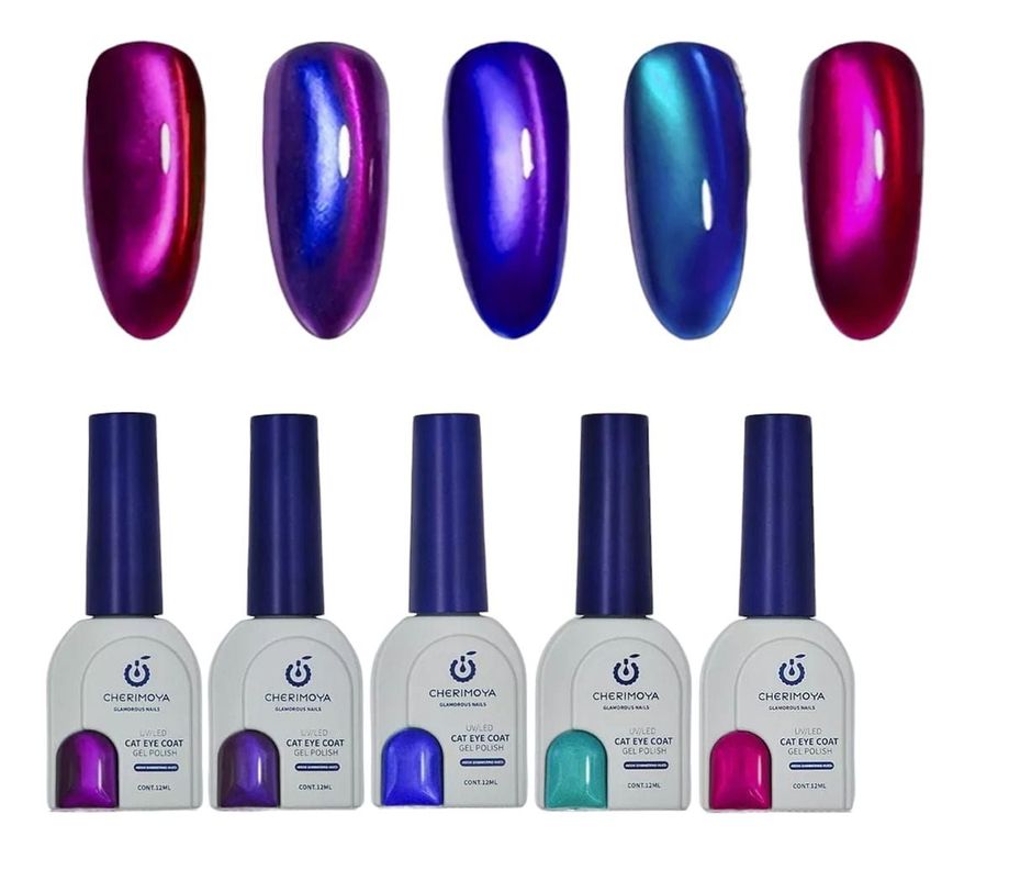Esmalte De Uñas E Imán Neon Cat Eye 6pcs Cherimoya-0