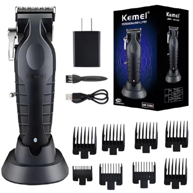 Cortadora De Pelo Eléctrica Kemei Km-2296 Color Negro-1