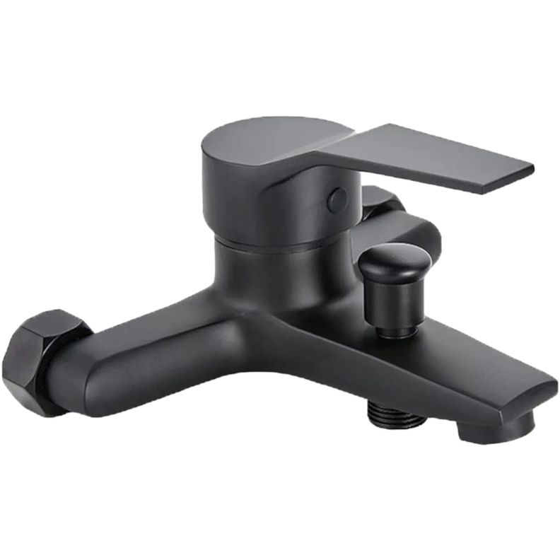 Llave Monomando Grifo Para Tina Ducha Negro Cuadrado-0