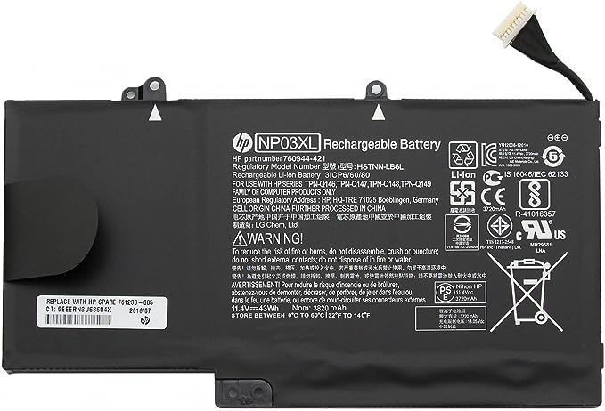 BaterÍa Hp Pavilion X360 13-A ORIGINAL 3 CELDAS NEGRO NP03XL-0