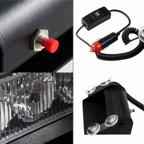 Baliza Parabrisa Led Estroboscopica Auto Rojo/blanco Hs51005-1