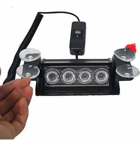 Baliza Parabrisa Led Estroboscopica Auto Rojo/blanco Hs51005-2