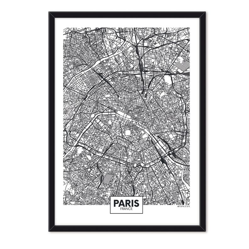 Cuadro Individual  Mapa Paris -0