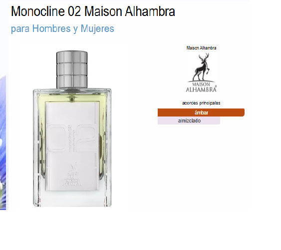 Perfume Maison Alhambra Monocline 02 Essence Edp 100Ml Unisex-2